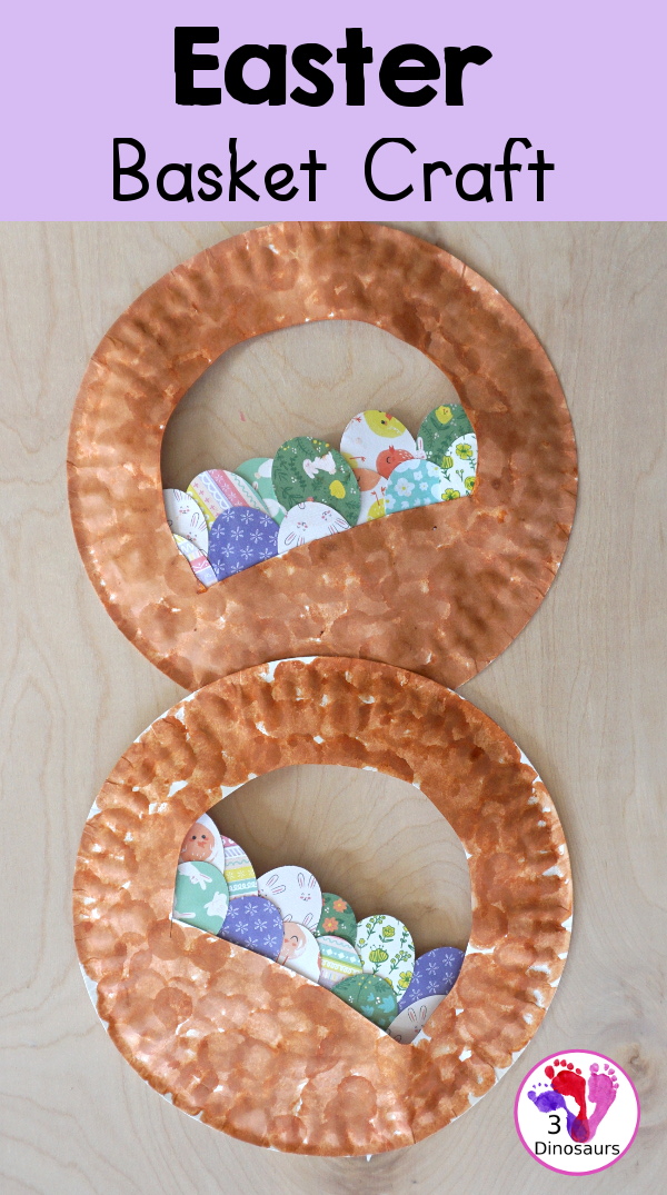 Easter Basket Craft for Kids - a simple paper plate Easter basket you can make with kids as a decoration for Easter - 3Dinosaurs.com
