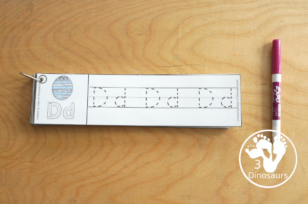 Free Easter Egg Theme ABC Tracing Strips - with uppercase and lowercase together - 3Dinosaurs.com