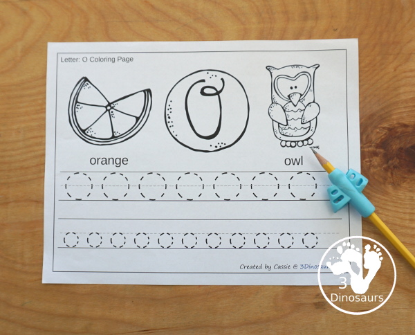 Free ABC Coloring and Tracing Printable - with tracing letters and trace and write letters options for the letter handwriting with uppercase letters and lowercase letters together - 3Dinosaurs.com