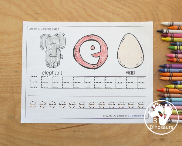 Free ABC Coloring and Tracing Printable - with tracing letters and trace and write letters options for the letter handwriting with uppercase letters and lowercase letters together - 3Dinosaurs.com