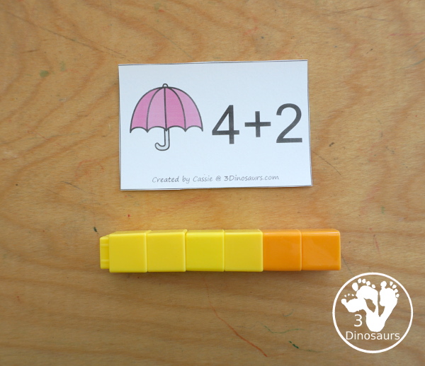 Free Spring Addition Flashcards with addition from 1 to 10 with all the ways to add up to each number - 3Dinosaurs.com