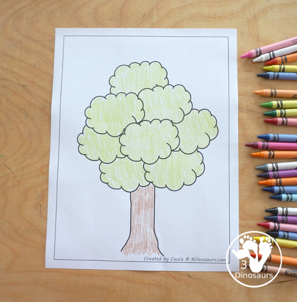Free Tree Fine Motor Mat Printables with 2 tracing tree, 2 tree templates, 2 tree dot markers and 1 tree playdough mat - 3Dinosaurs.com