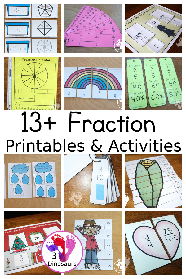 Fraction Activities & Printables - 3Dinosaurs.com