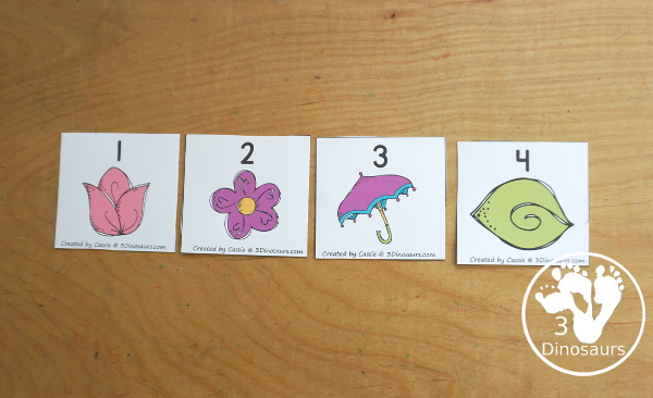 Spring Mini Pack with Number Printables: Even and odd, counting, color by size and count, counting and color kite book - 3Dinosaurs.com