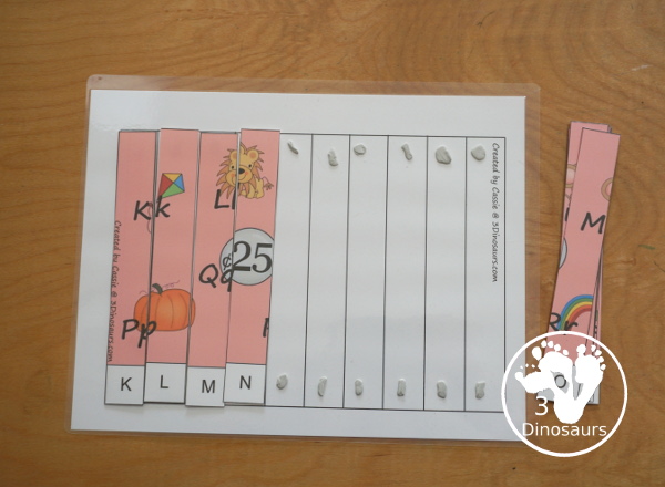 Free ABC 10 Piece Puzzles Printables - 10 piece puzzle with alphabetical order for the puzzles with uppercase letters, and lowercase letter, and numbers 1 to 10 and 11 to 20 - 3Dinosaurs.com