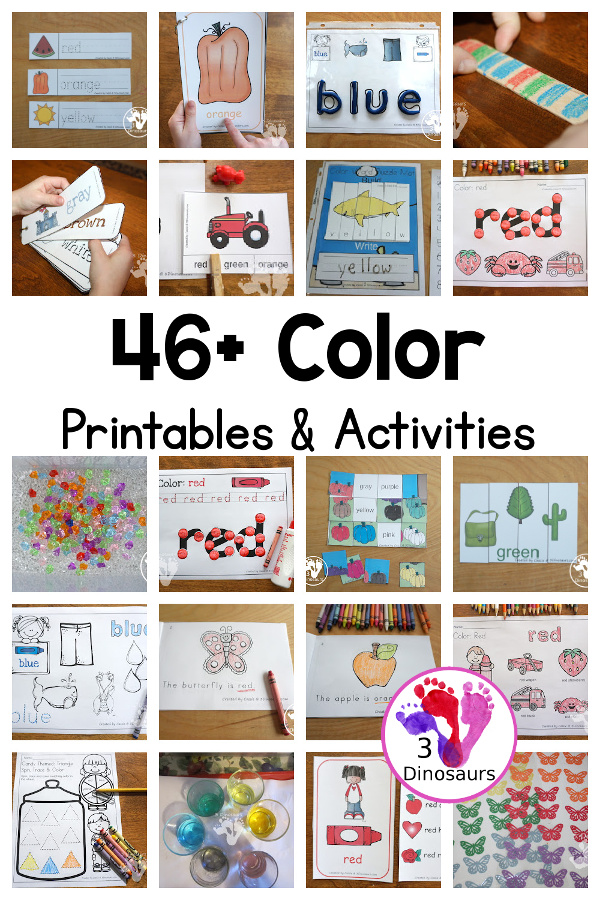 Color Printables & Activities - 3Dinosaurs.com