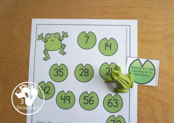 Frog Skip Counting Set - with no-prep frog worksheets, frog skip counting mats, frog skip counting 10 piece puzzles, and frog task cards to work on skip counting from 2 to 12 - 3Dinosaurs.com