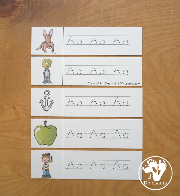 Free Alphabet Stomping Phonics A PreK-Kinder Pack - a fun letter pack with cards, puzzles, pictures, matching, color and all working on the Letter A. An easy, fun learning pack for the Letter A. - 3Dinosaurs.com