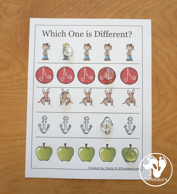 Free Alphabet Stomping Phonics A PreK-Kinder Pack - a fun letter pack with cards, puzzles, pictures, matching, color and all working on the Letter A. An easy, fun learning pack for the Letter A. - 3Dinosaurs.com