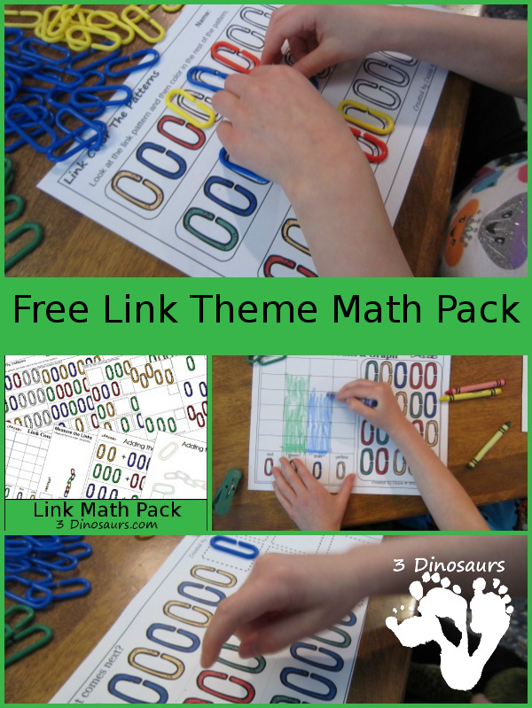 Free Link Theme Math Pack - 3Dinosaurs.com