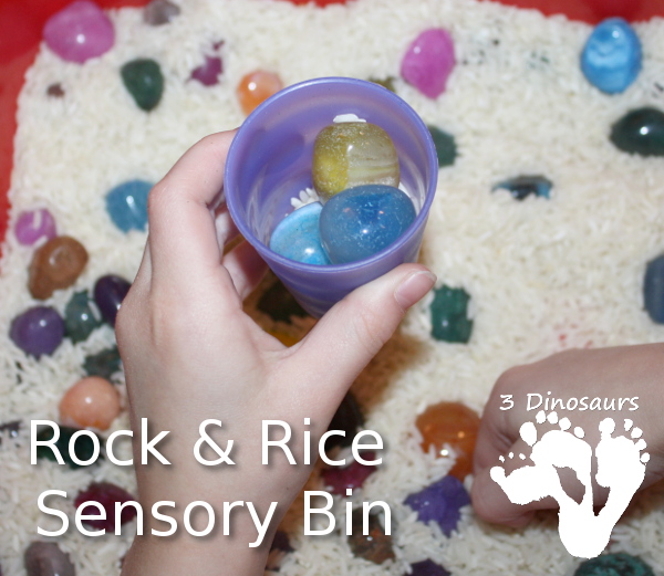 Rock & Rice Sensory Bin - 3Dinosaurs.com