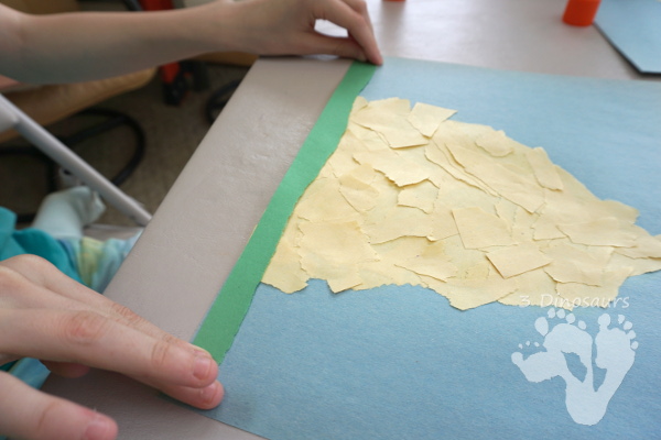 Torn Paper Ant Hills With Fingerprint Ants - Easy to make ant craft for kids - 3Dinosaurs.com