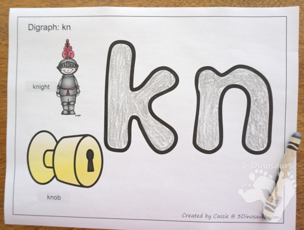 Free Digraph Playdough Mats - 13 mats including beginning and ending digraphs for kids to learn with - 3Dinosaurs.com