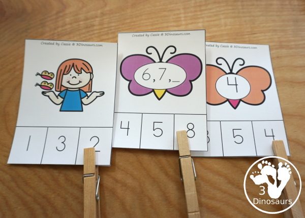 Butterfly Themed Prewriting, Shape, ABCs & Numbers - a fu activity pack with 189 pages of printables with a mix of no-prep, easy reader books and clip cards for learning with a butterfly theme for kids to try out  - 3Dinosaurs.com