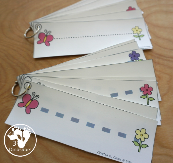 Butterfly Themed Prewriting, Shape, ABCs & Numbers - a fu activity pack with 189 pages of printables with a mix of no-prep, easy reader books and clip cards for learning with a butterfly theme for kids to try out  - 3Dinosaurs.com