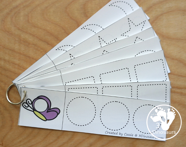 Butterfly Themed Prewriting, Shape, ABCs & Numbers - a fu activity pack with 189 pages of printables with a mix of no-prep, easy reader books and clip cards for learning with a butterfly theme for kids to try out  - 3Dinosaurs.com