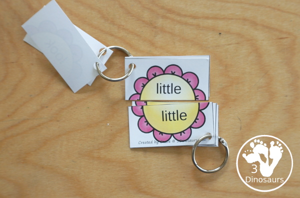 Free Spring Themed Flower Sight Word Matching Puzzles with 220 Sight Words - with two-piece matching puzzles for all 220 Dolch Sight words. A very fun way to work on sigh words - 3Dinosaurs.com