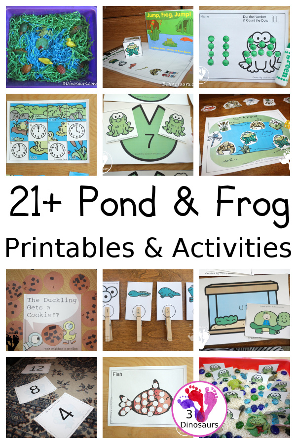 Pond Activities & Printables on 3Dinosaurs.com