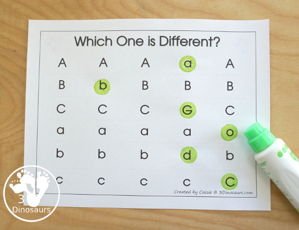 Romping and Roaring ABC Review Pack - with letter a, letter b, and letter c printables for reviewing the three letters with tracing, puzzles, coloring pages, finger puppets, game and more - 3Dionsaurs.com