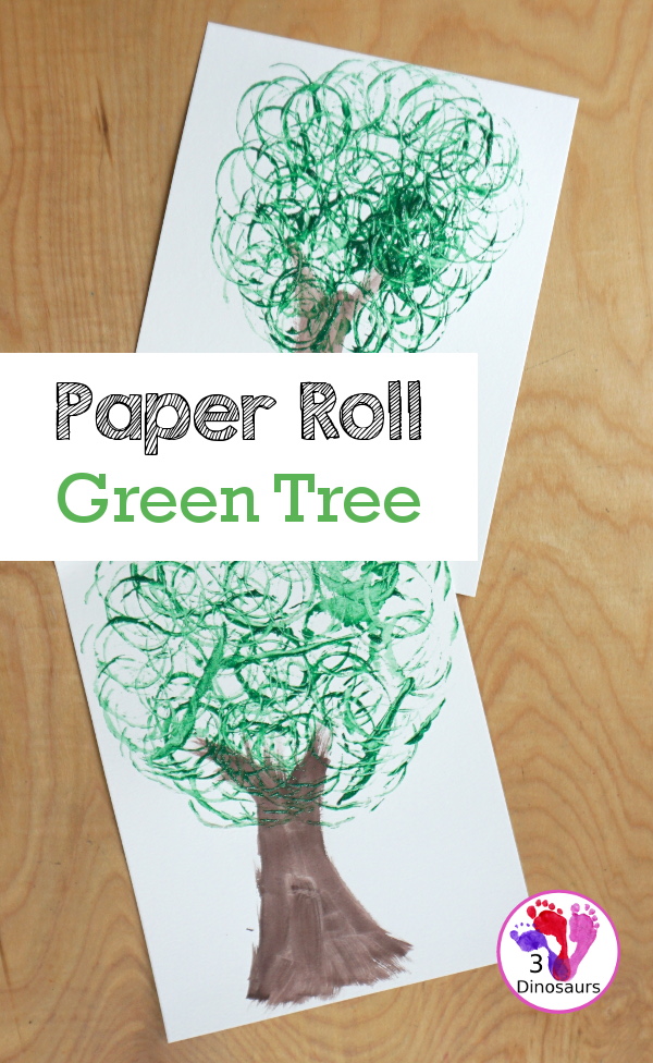 Paper Roll Green Tree is a fun and easy craft that different ages can do together that is an open ended project that you can work on making a tree - 3Dinosaurs.com