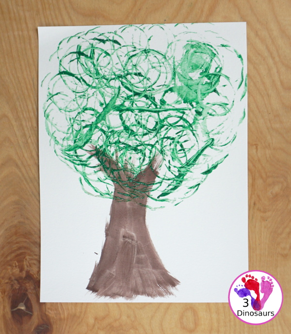 Paper Roll Green Tree is a fun and easy craft that different ages can do together that is an open ended project that you can work on making a tree - 3Dinosaurs.com