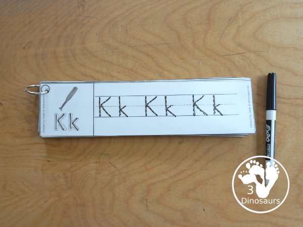 Free Baseball ABC Tracing Strips - with all 26 letters of the alphabet with uppercase and lowercase tracing together to work on letter handwriting. Plus an example of how to trace the letters - 3Dinosaurs.com