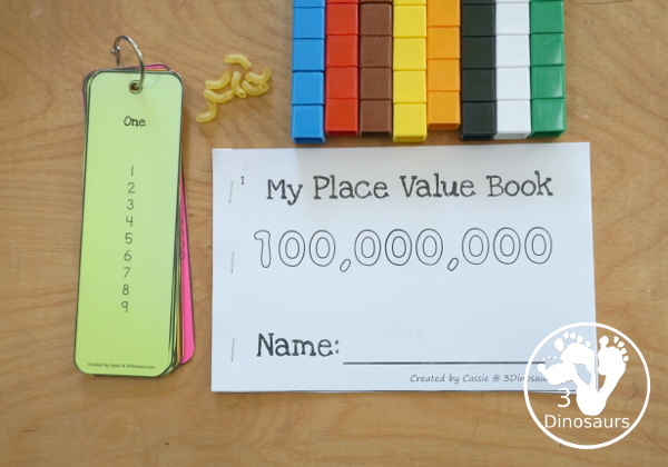 Free My Place Value Book - from ones to 100 million 10 page book. You start with only the ones place and work to 100 million in the book. - 3Dinosaurs.com