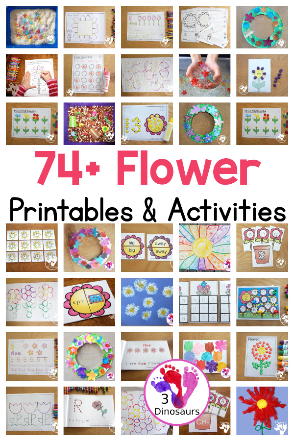 Flower Activities & Printables on 3Dinosaurs.com