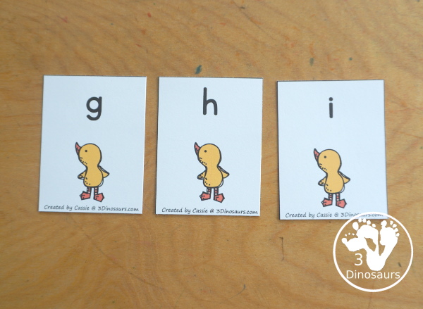 Free Duck and Swan ABC Sorting Printables works on matching uppercase and lowercase letters to a picture with the same beginning sound. A simple way to work on letters and the sounds they make. - 3Dinosaurs.com