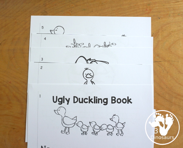 Free Ugly Duckling Easy Reader Book With Tracing with tracing. This enjoyable 8-page book features various words from the story for kids to trace and then read the corresponding sentences. It is a super simple, easy reader book for children based on the Ugly Duckling story. - 3Dinosaurs.com