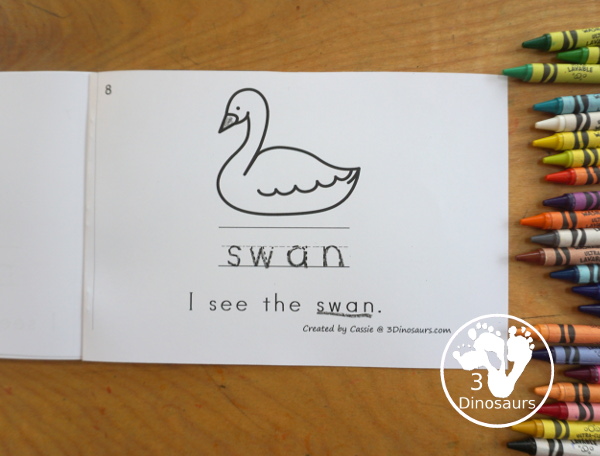 Free Ugly Duckling Easy Reader Book With Tracing with tracing. This enjoyable 8-page book features various words from the story for kids to trace and then read the corresponding sentences. It is a super simple, easy reader book for children based on the Ugly Duckling story. - 3Dinosaurs.com