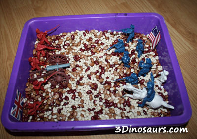 American Revolution Sensory Bin