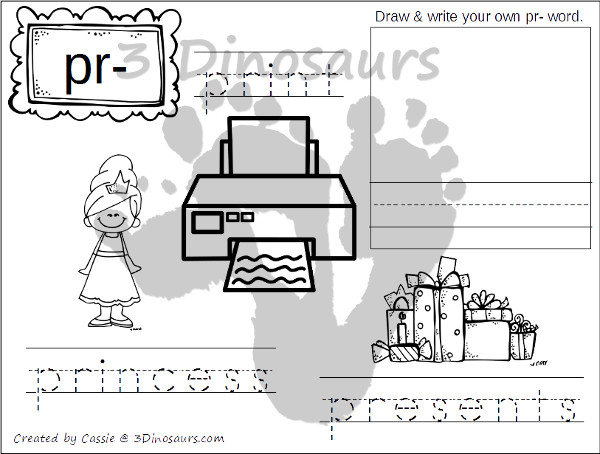 Free Blends Coloring Pages: Gr, Pl, Pr, Sc - 3Dinosaurs.com