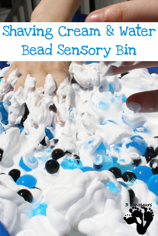 Easy Sensory Fun: Water Beads in Shaving Cream - 3Dinosaurs.com