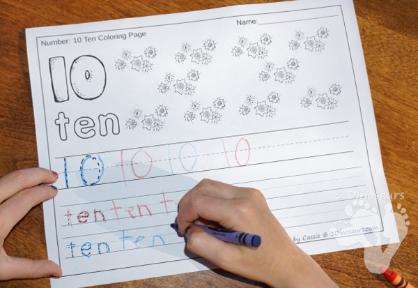 No Prep USA Themed Number Color & Trace - two different page type options for the numbers 0 to 20 - 3Dinosaurs.com