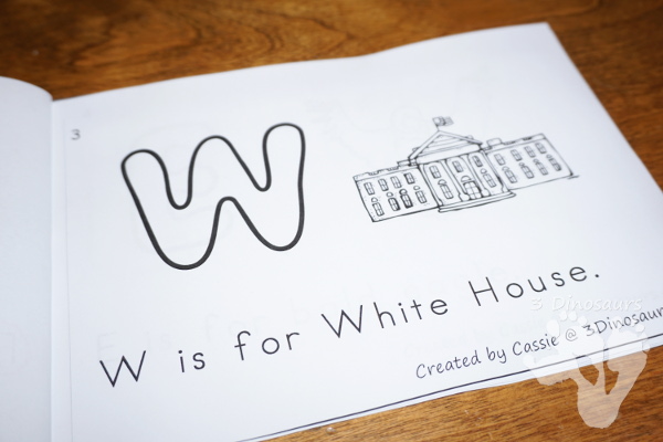 Free USA Symbols ABC Themed Easy Reader book - with 8 pages in the book with 7 different symbols - 3Dinosaurs.com