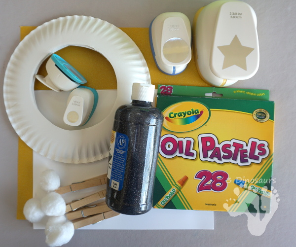 A Fun Space Theme Wreath - make a paper plate wreath with a space theme that has planets and stars - 3Dinosaurs.com 