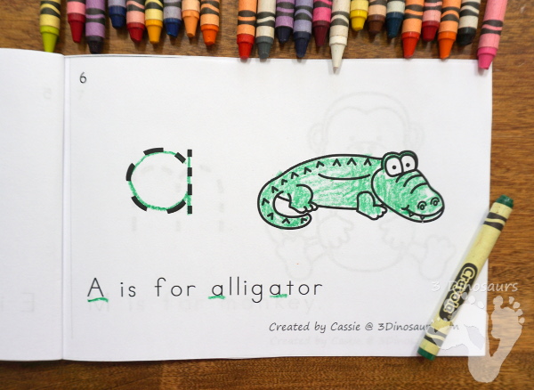 Free Zoo ABC Lowercase Easy Reader Book with 8 pages of zoo animals and lowercase letters - 3Dinosaurs.com