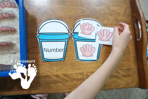 Free Beach Themed Number & Letter Sorting - plus a few other ways to use this printables - 3Dinosaurs.com