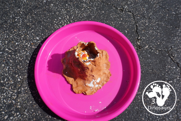 Building a Volcano with Vacation Under The Volcano - a fun science activity for kids to do with the Magic Tree House Book Vacation Under the Volcano - 3Dinosaurs.com