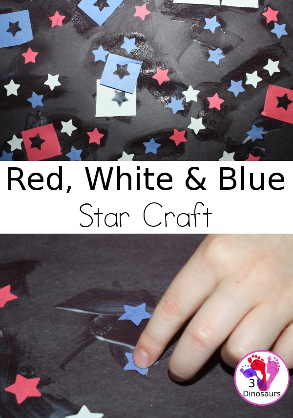 Red, White & Blue Star Craft - a fun punch crafts that is easy to do for kids of various ages. - 3Dinosaurs.com