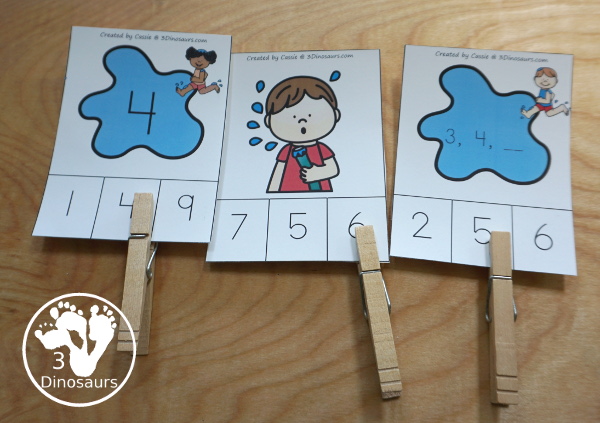 Summer Themed Prewriting, Shape, ABCs & Numbers - a fun activity pack with 189 pages of printables with a mix of no-prep, easy reader books and clip cards for learning with a summer water theme for kids to try out and learn with printables that all work together.  - 3Dinosaurs.com