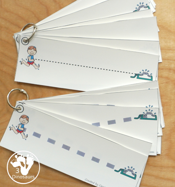 Summer Themed Prewriting, Shape, ABCs & Numbers - a fun activity pack with 189 pages of printables with a mix of no-prep, easy reader books and clip cards for learning with a summer water theme for kids to try out and learn with printables that all work together.  - 3Dinosaurs.com