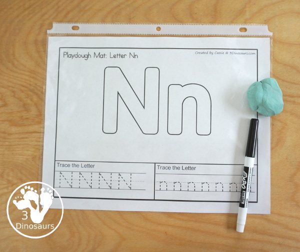 Free Alphabet Playdough Mats with Tracing & Writing four playdough mats for each letter you have four options for each letter - 3Dinosaurs.com