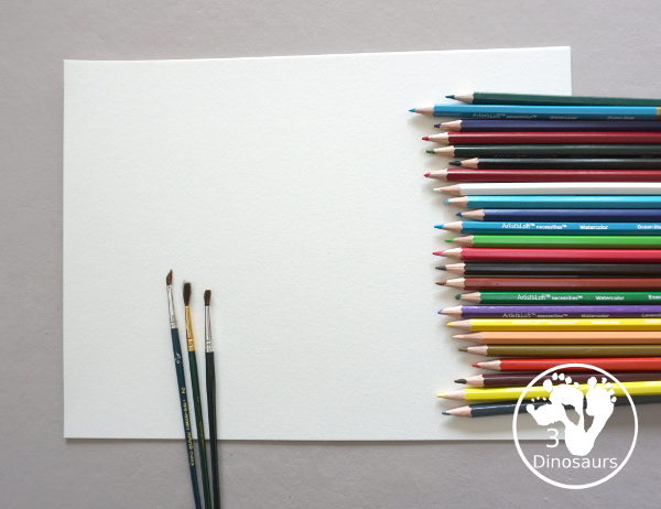 Watercolor Pencil Fireworks Craft for Kids - with a simple painting using watercolor pencils for kids to make fireworks - 3Dinosaurs.com