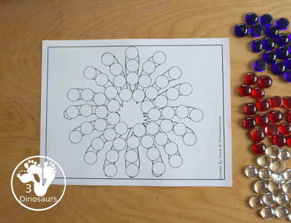  Free Firework Fine Motor Printables - with blank firework template, tracing fireworks, and dot marker fireworks. - 3Dinosaurs.com