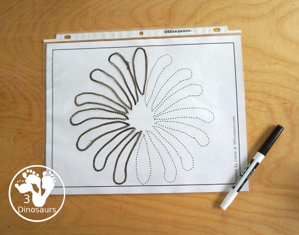  Free Firework Fine Motor Printables - with tracing fireworks printable with crayons and markers for a prewriting activity. - 3Dinosaurs.com