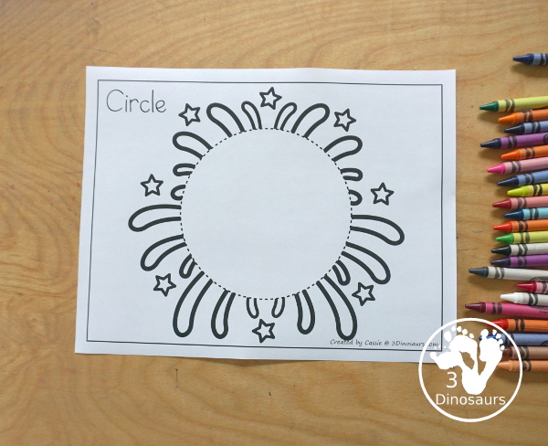 Free Firework Shape Tracing Printable with 9 shapes for kids to trace with a firework theme. Only one shape on each page - 3Dinosaurs.com