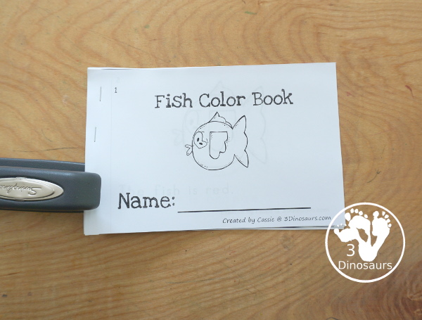 Free Fish Color Easy Reader Book Printable has 11 color words for kids to learn with a fun fish themed book for a pet theme or an ocean theme - 3Dinosaurs.com