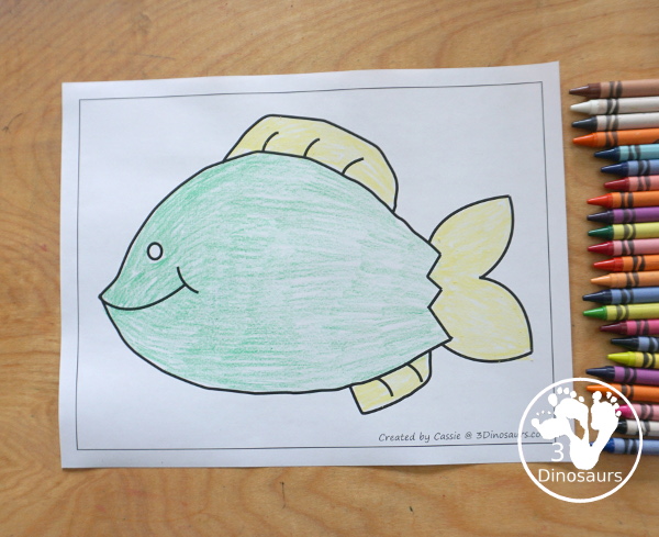 Free Fish Fine Motor Mats - A fun Ocean Theme for kids for a fine motor center. You can color, trace, and dot the fish! - 3Dinosaurs.com